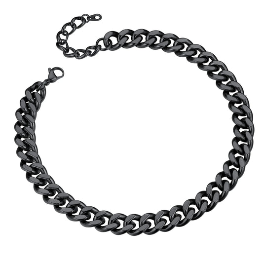 Black Chain 12Mm 14 Inch Choker for Women Black Chain Necklace Large Chain Choker