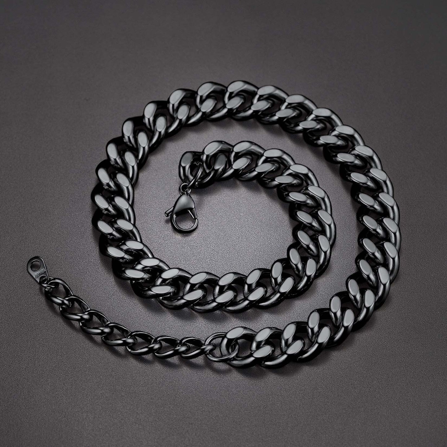 Black Chain 12Mm 14 Inch Choker for Women Black Chain Necklace Large Chain Choker