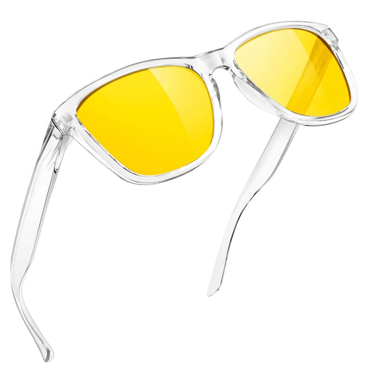 Night Vision Glasses for Men Women Yellow Fishing Driving Hiking Glasses UV400 Protection(Clear)