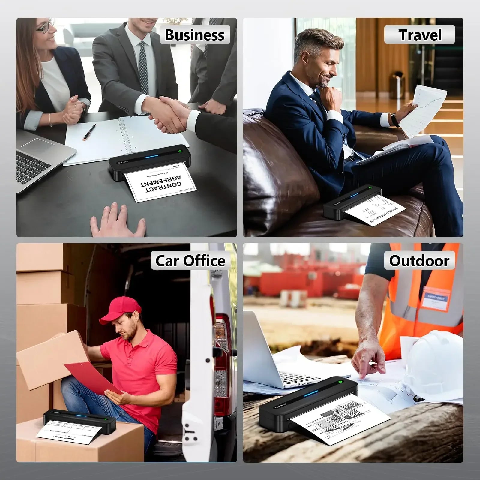 M832 Portable Printer Bluetooth Thermal Tattoo Printer Inkless Support 50/80/110/Letter/A4/A5 Thermal Paper for Mobile