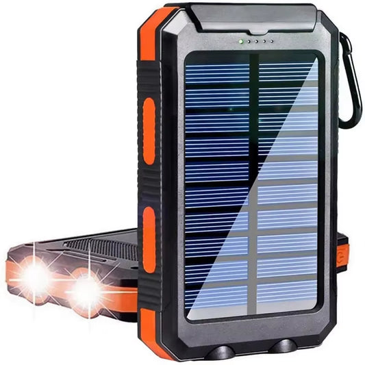 Solar Power Bank 38800Mah with Built-In Cable, Lightweight and Large Capacity Universal Mobile Power Supply for Mobile Phones