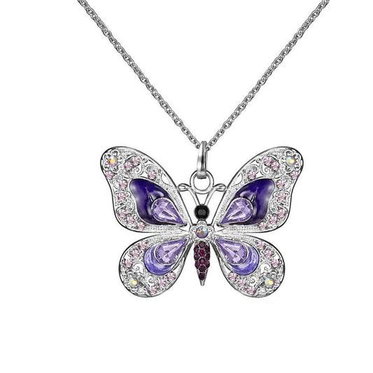 Vikakiooze Mothers Day Gifts, Butterfly Necklace, Opal Jewelry Pendant Necklaces for Women, Silver Necklaces Gift for Women,Gift for Birthday Valentine'S Day