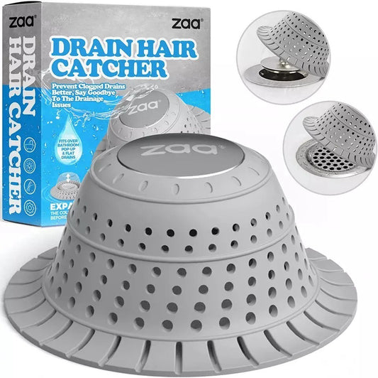 Bathtub Drain Hair Catcher Silicone Collapsible 1Pack Drain Protector for Pop Up