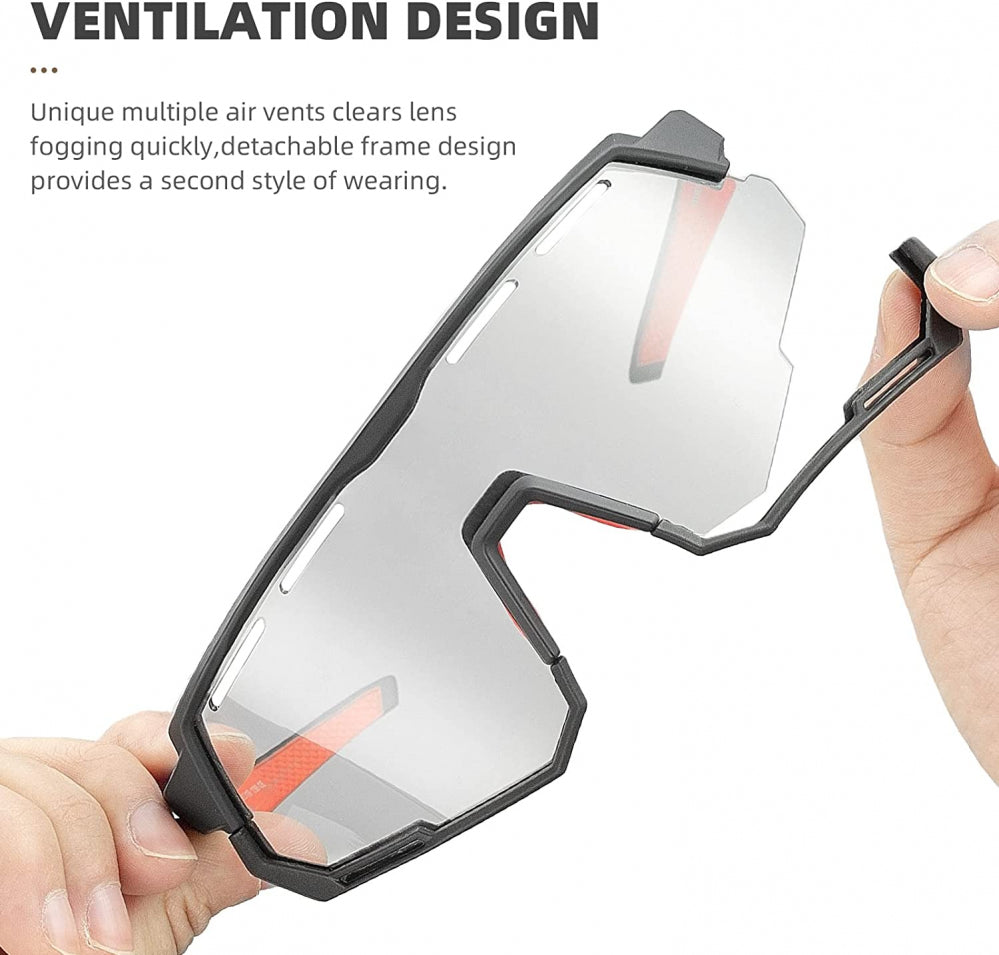 ROCKBROS Bike Glasses for Men Cycling with Interchangeabl