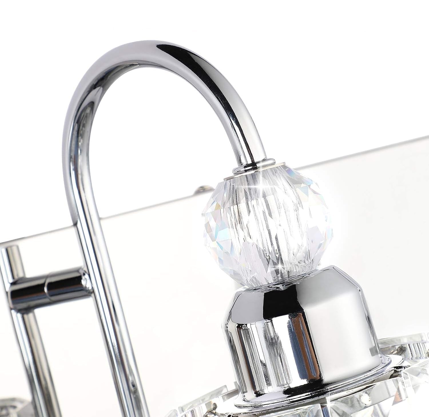 Modern Bathroom Vanity Light - 2-Light Crystal Wall Fixture for Bathroom