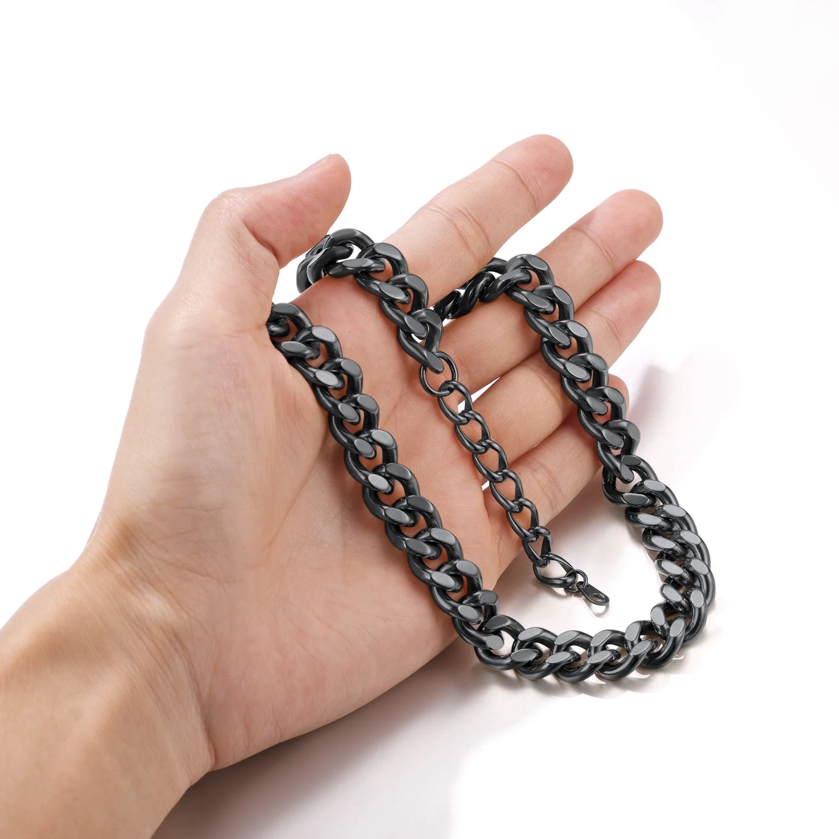 Black Chain 12Mm 14 Inch Choker for Women Black Chain Necklace Large Chain Choker