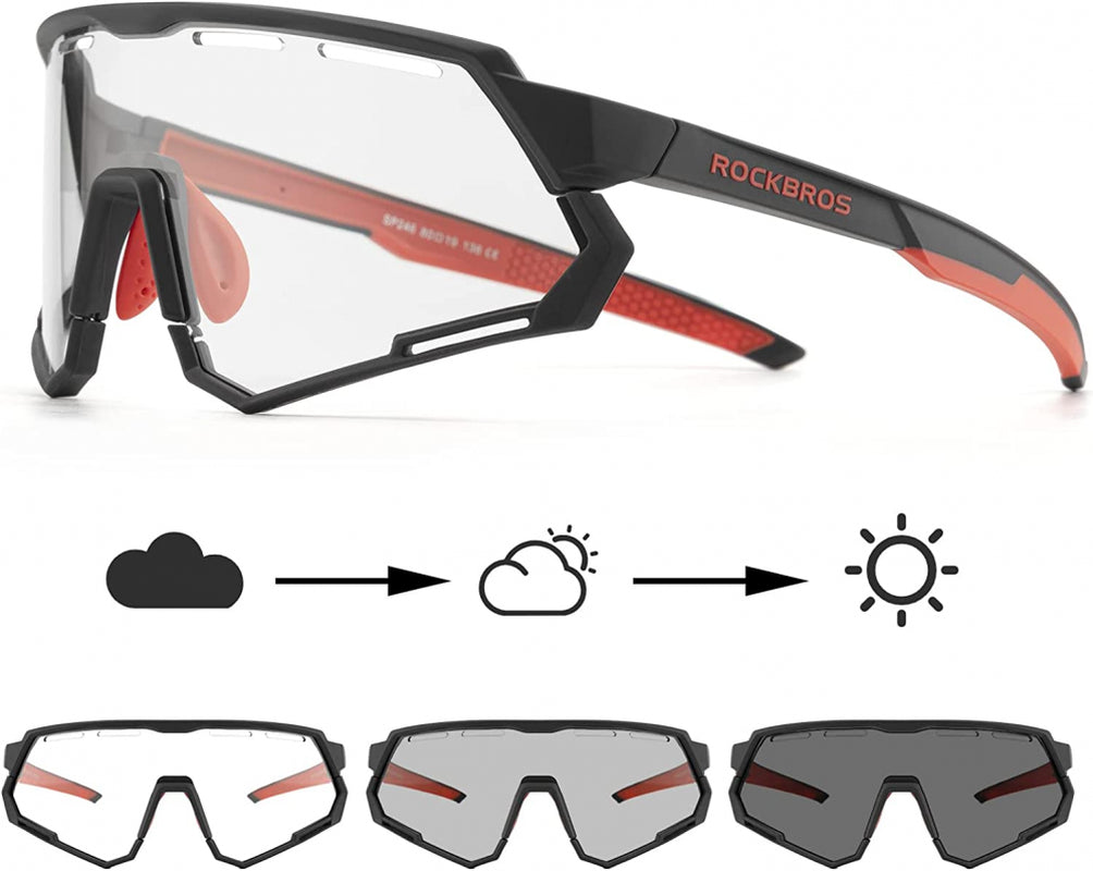 ROCKBROS Bike Glasses for Men Cycling with Interchangeabl