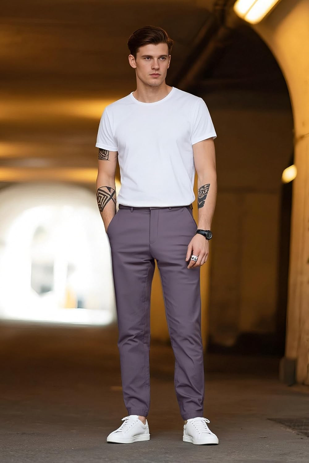 Men’S Slim Fit Khaki Pants Men’S Tapered Chino Pants