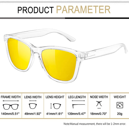 Night Vision Glasses for Men Women Yellow Fishing Driving Hiking Glasses UV400 Protection(Clear)