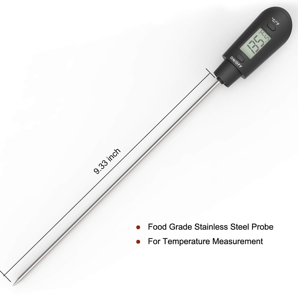Candy Thermometer Spatula with Pot Clip – Silicon Grey Chocolate Spatula with Thermometer Built In,Candy Thermometer,Thermometer Spoon for Chocolate, Candy,Creams,Sauces,Jams Meat Cooking