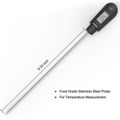 Candy Thermometer Spatula with Pot Clip – Silicon Grey Chocolate Spatula with Thermometer Built In,Candy Thermometer,Thermometer Spoon for Chocolate, Candy,Creams,Sauces,Jams Meat Cooking