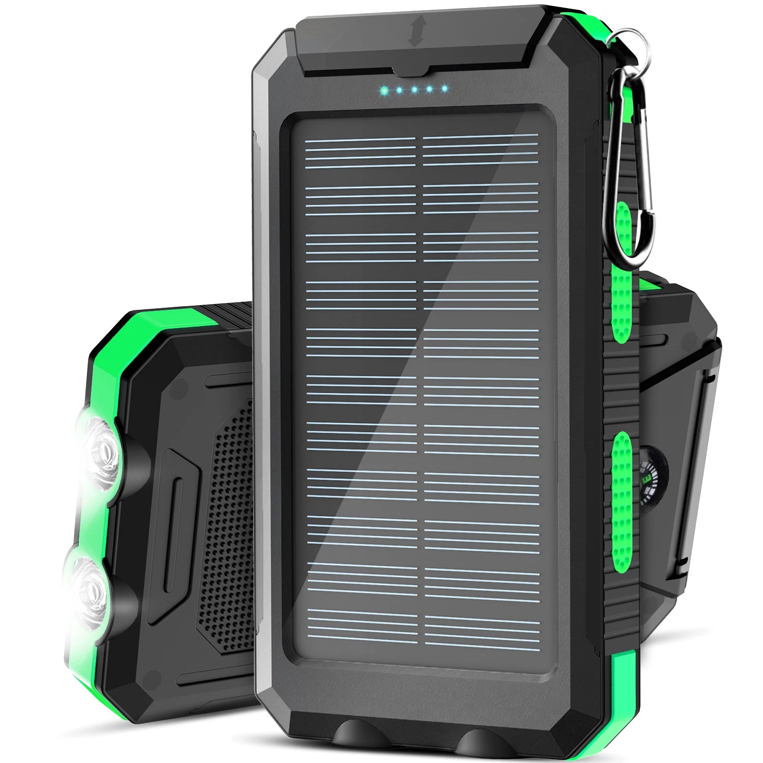 Solar Power Bank 38800Mah with Built-In Cable, Lightweight and Large Capacity Universal Mobile Power Supply for Mobile Phones