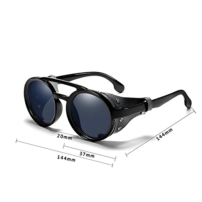 Finnegan Steampunk Retro Sunglasses (Black Grey) Black Grey