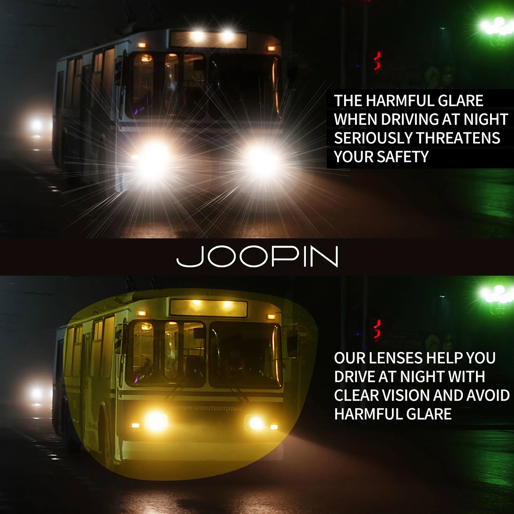 Night Vision Glasses for Men Women Yellow Fishing Driving Hiking Glasses UV400 Protection(Clear)
