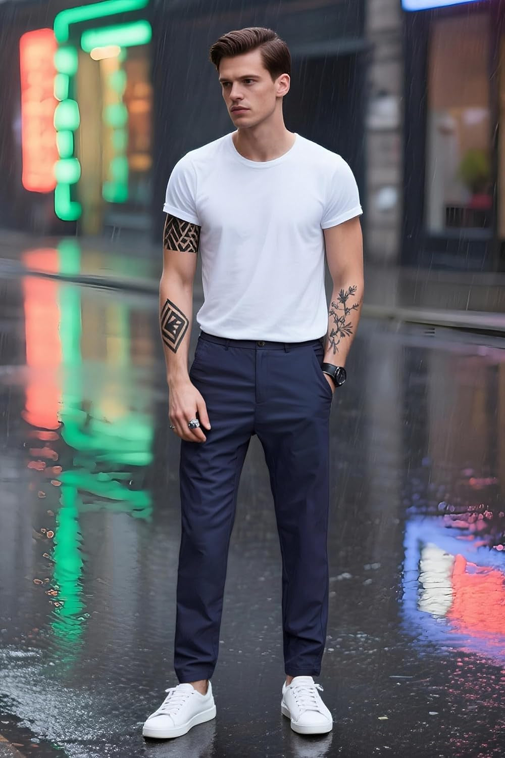 Men’S Slim Fit Khaki Pants Men’S Tapered Chino Pants