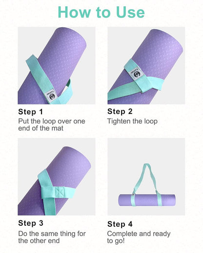 Yoga Mat Holder (Mat Not Incl.), Adjustable Yoga Mat Carrier, Turquoise