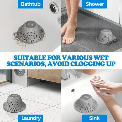 Bathtub Drain Hair Catcher Silicone Collapsible 1Pack Drain Protector for Pop Up
