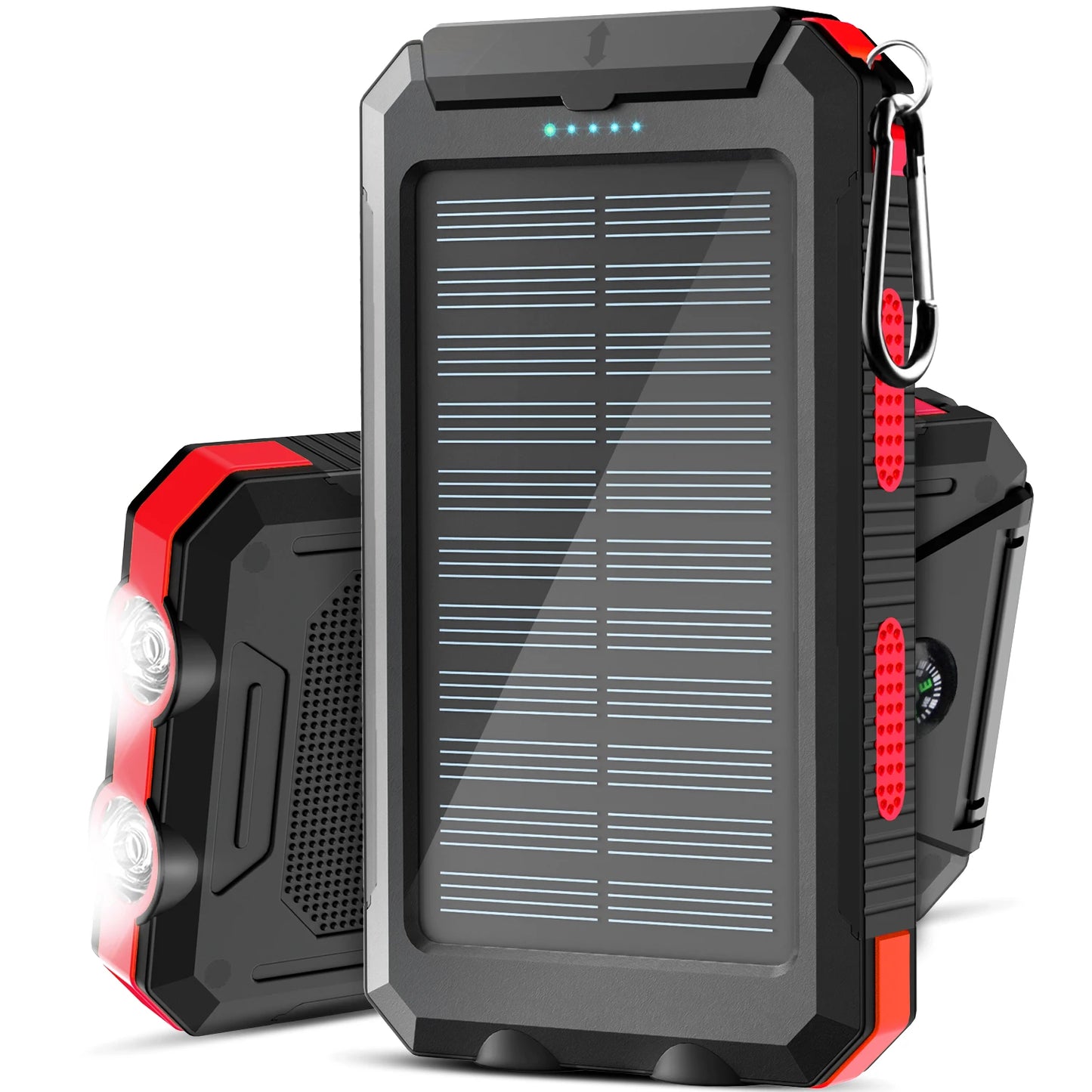 Solar Power Bank 38800Mah with Built-In Cable, Lightweight and Large Capacity Universal Mobile Power Supply for Mobile Phones