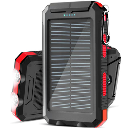 Solar Power Bank 38800Mah with Built-In Cable, Lightweight and Large Capacity Universal Mobile Power Supply for Mobile Phones