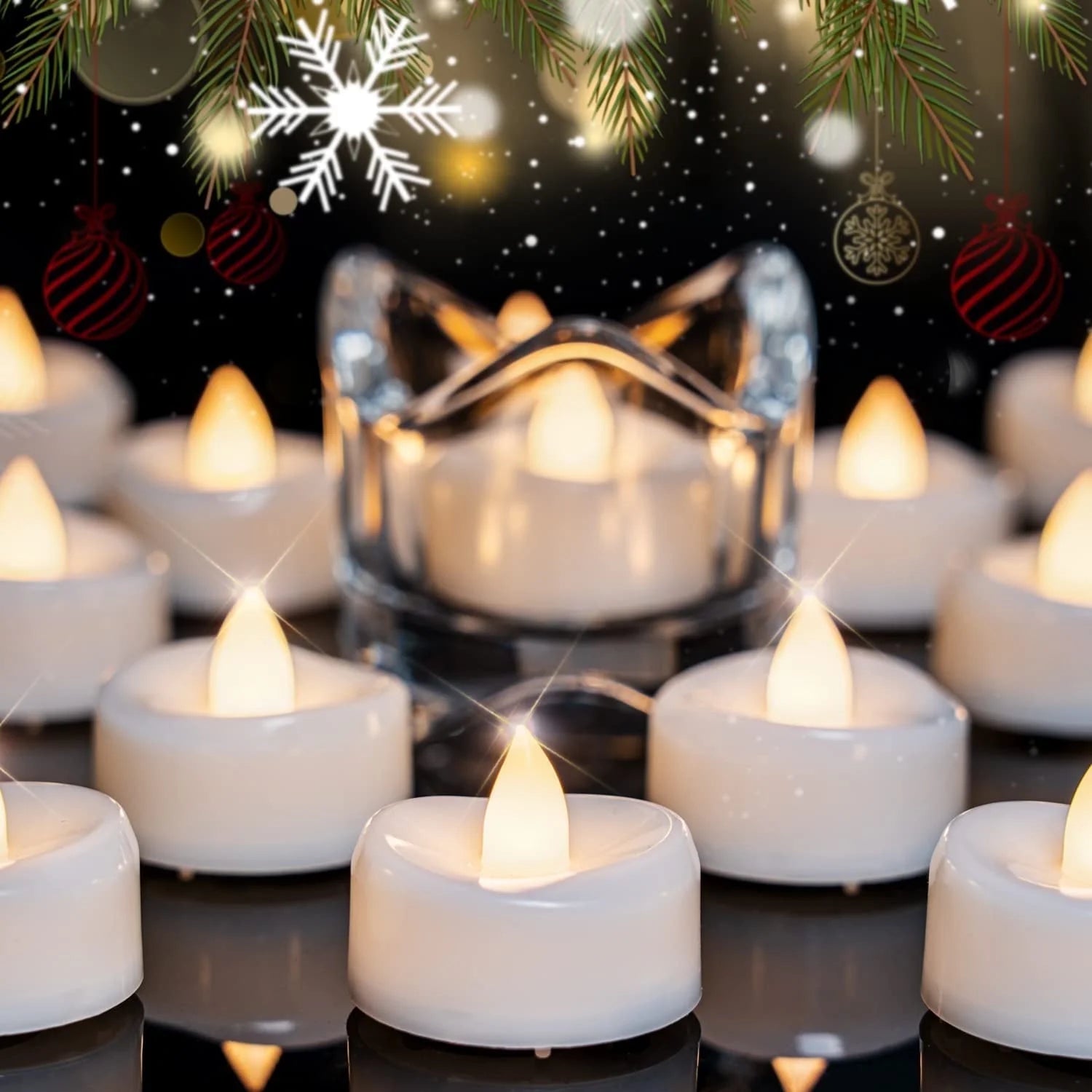 Realistic Flameless LED Candles, 1.5'' D X 1.2'', 24 Count