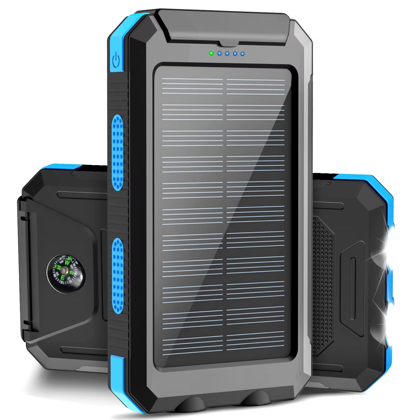 Solar Power Bank 38800Mah with Built-In Cable, Lightweight and Large Capacity Universal Mobile Power Supply for Mobile Phones