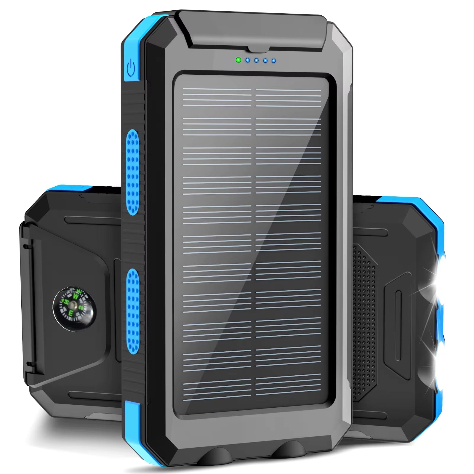 Solar Power Bank 38800Mah with Built-In Cable, Lightweight and Large Capacity Universal Mobile Power Supply for Mobile Phones