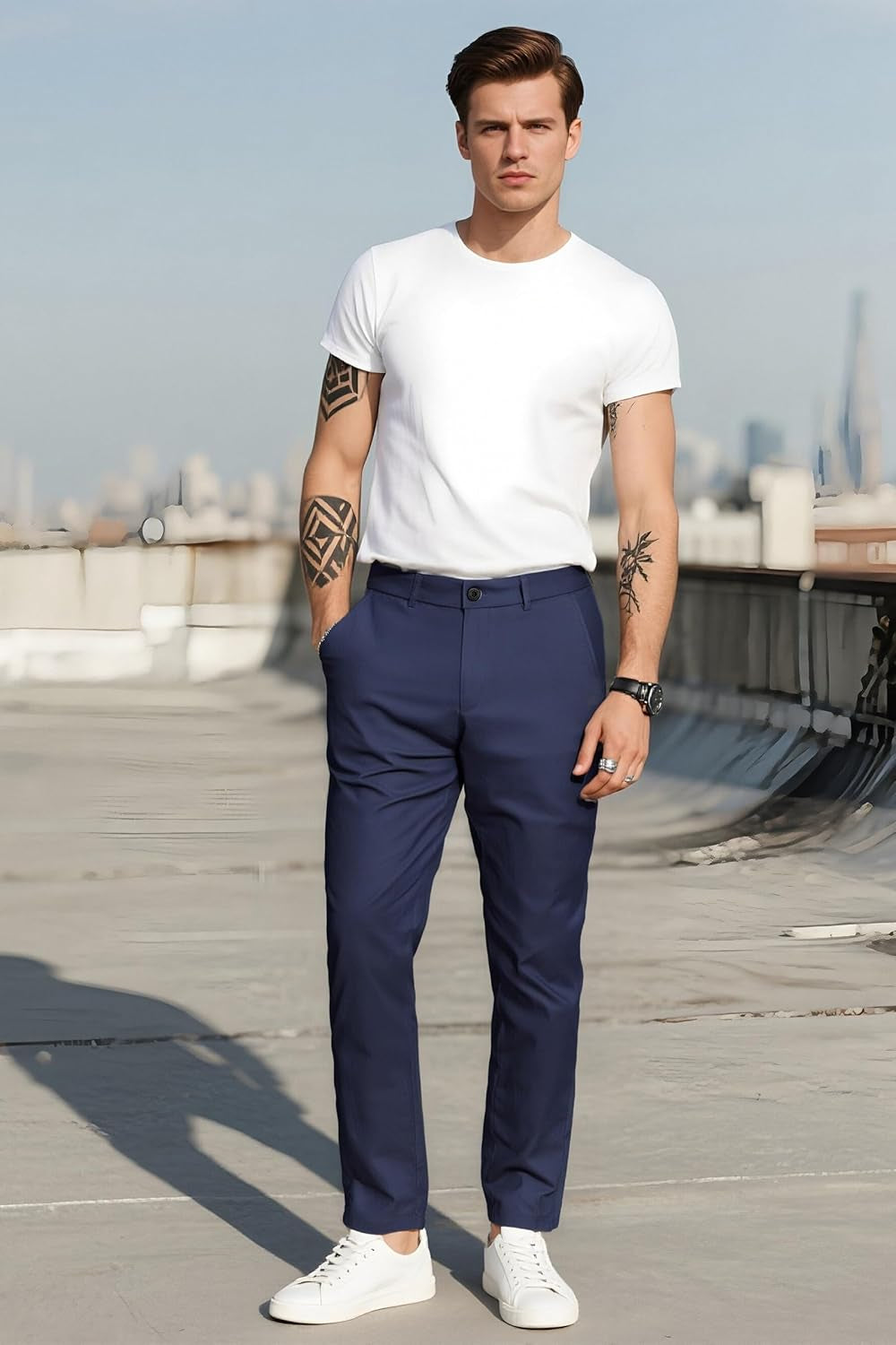 Men’S Slim Fit Khaki Pants Men’S Tapered Chino Pants