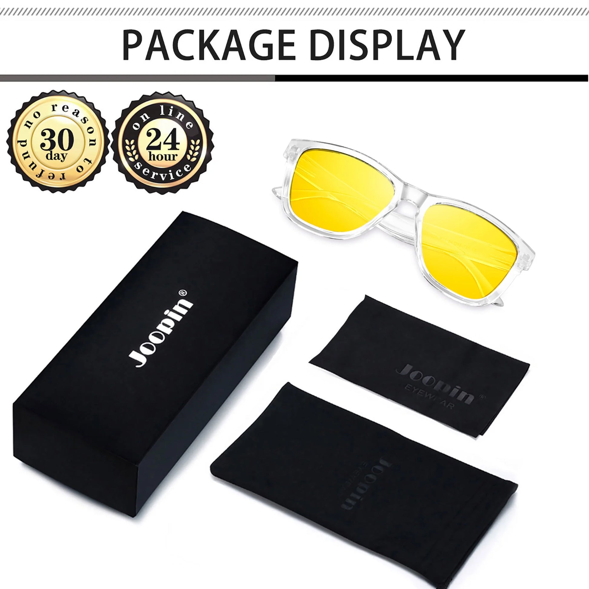 Night Vision Glasses for Men Women Yellow Fishing Driving Hiking Glasses UV400 Protection(Clear)
