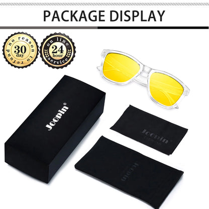 Night Vision Glasses for Men Women Yellow Fishing Driving Hiking Glasses UV400 Protection(Clear)