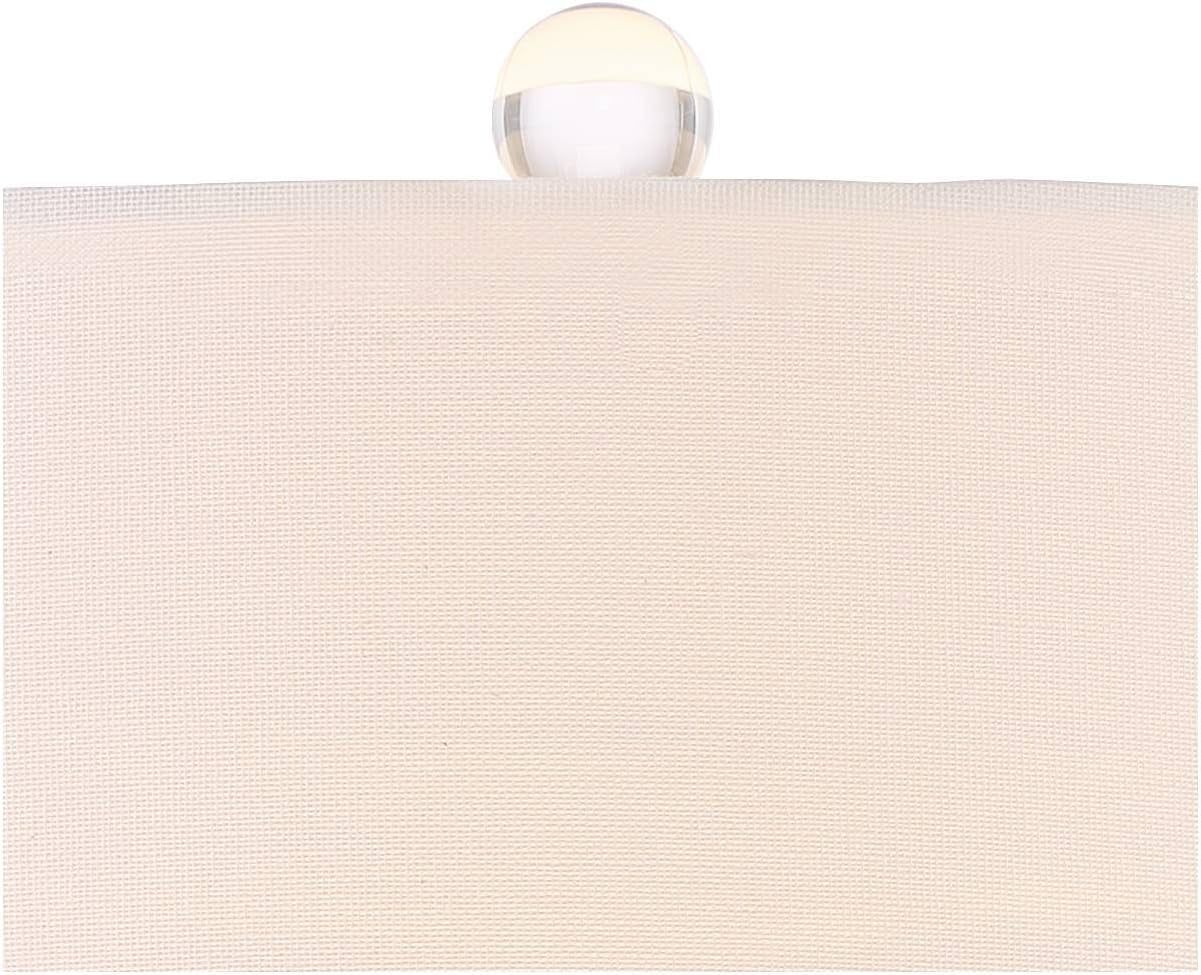 Solange 25" High Modern Glam Luxury Table Lamps Set of 2 Silver Finish Stacked Crystal White Shade Living Room Bedroom Bedside Nightstand House Office Home Reading Kitchen Entryway