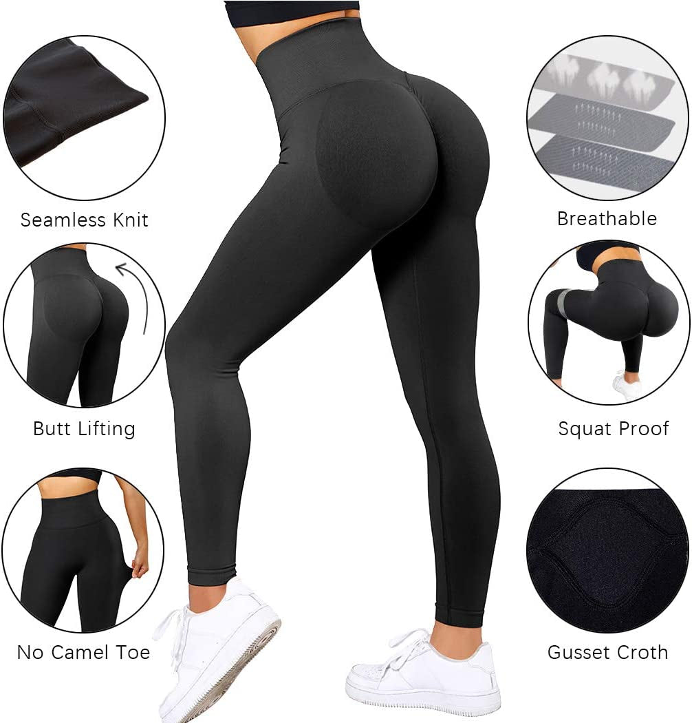 Women Scrunch Butt Lifting Seamless Leggings Booty High Waisted Workout Yoga Pants