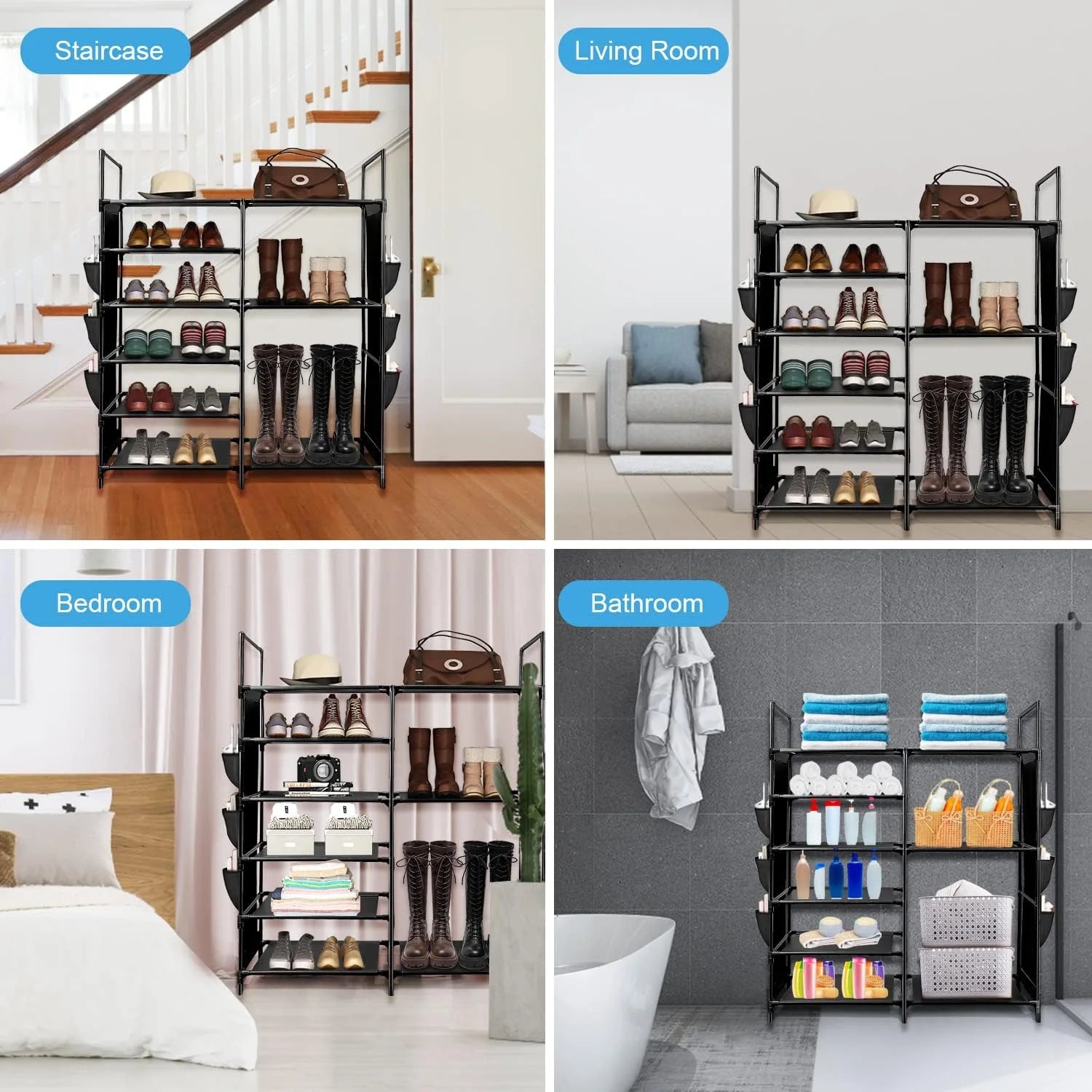 Shoe Rack 6 Tier Shoe Shelf Shoe Storage, 35 Pairs Shoe Organizer for Entryway,Stackable Shoe Holder Shoe Stand