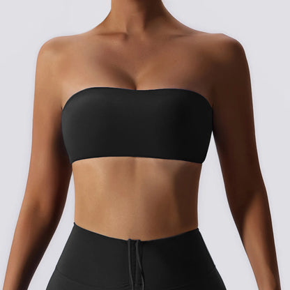 Strapless Bra Woman Yoga Bra Gym Sports Underwear Female Tube Top Sports Bra Gym Bra Women Fitness Crop Top