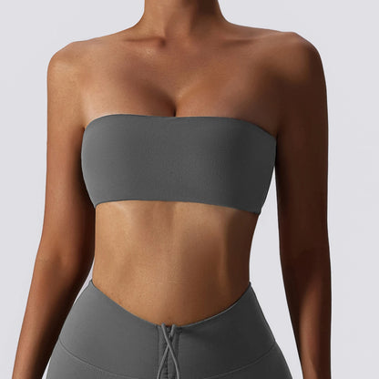 Strapless Bra Woman Yoga Bra Gym Sports Underwear Female Tube Top Sports Bra Gym Bra Women Fitness Crop Top