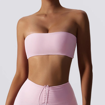 Strapless Bra Woman Yoga Bra Gym Sports Underwear Female Tube Top Sports Bra Gym Bra Women Fitness Crop Top
