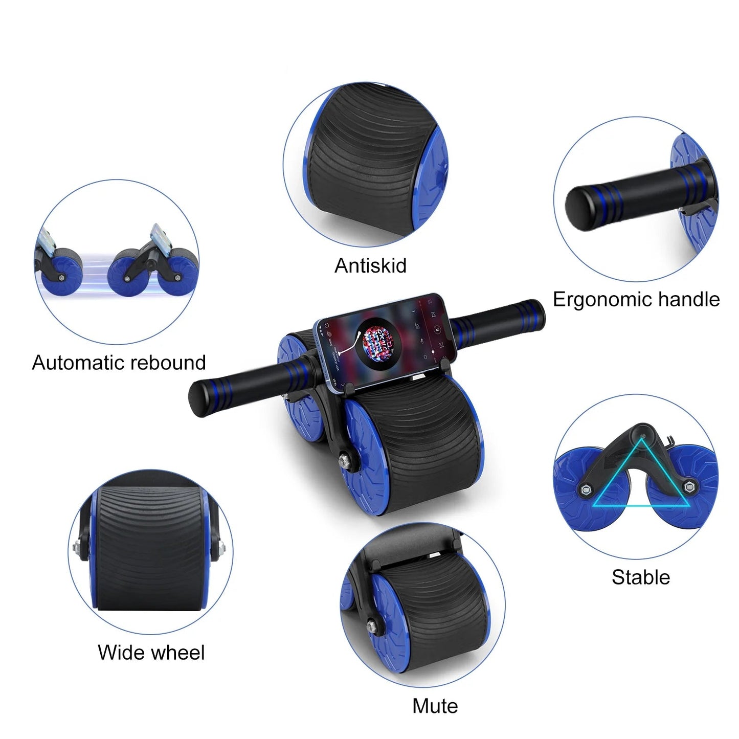 Automatic Rebound Abdominal Wheel, Dual Wheel