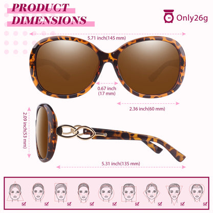 Women'S Oversized Polarized Sunglasses Butterfly Shades for Driving