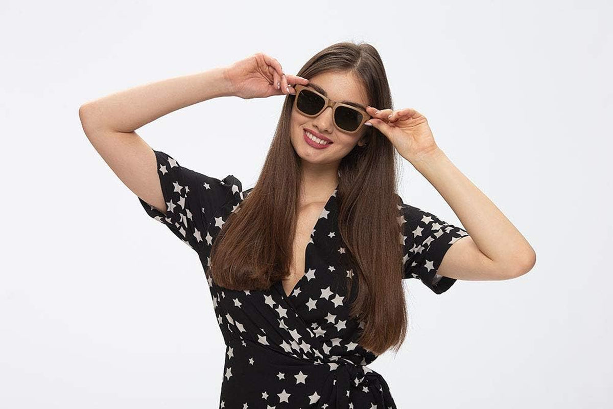 Polarized Wood Sunglasses Men, Wooden Bamboo Sunglasses for Women