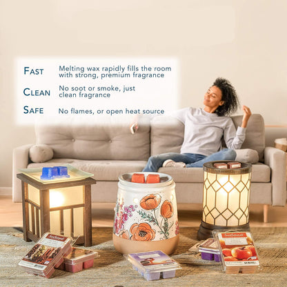 Wax Melt Warmer - Art Glass Collection Allure - Melter for Scented Wax, Fragrance Cubes and Tarts