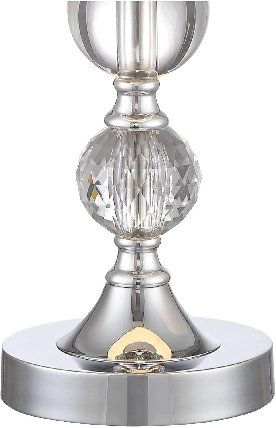 Solange 25" High Modern Glam Luxury Table Lamps Set of 2 Silver Finish Stacked Crystal White Shade Living Room Bedroom Bedside Nightstand House Office Home Reading Kitchen Entryway