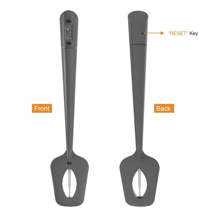 Candy Thermometer Spatula with Pot Clip – Silicon Grey Chocolate Spatula with Thermometer Built In,Candy Thermometer,Thermometer Spoon for Chocolate, Candy,Creams,Sauces,Jams Meat Cooking