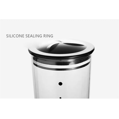 Wall-Mounted 2 Barrel Cereal Dispenser, Food Grain Storage Tanks, Cereal Distributor with 2 Cups, Coffee Beans Rice Container