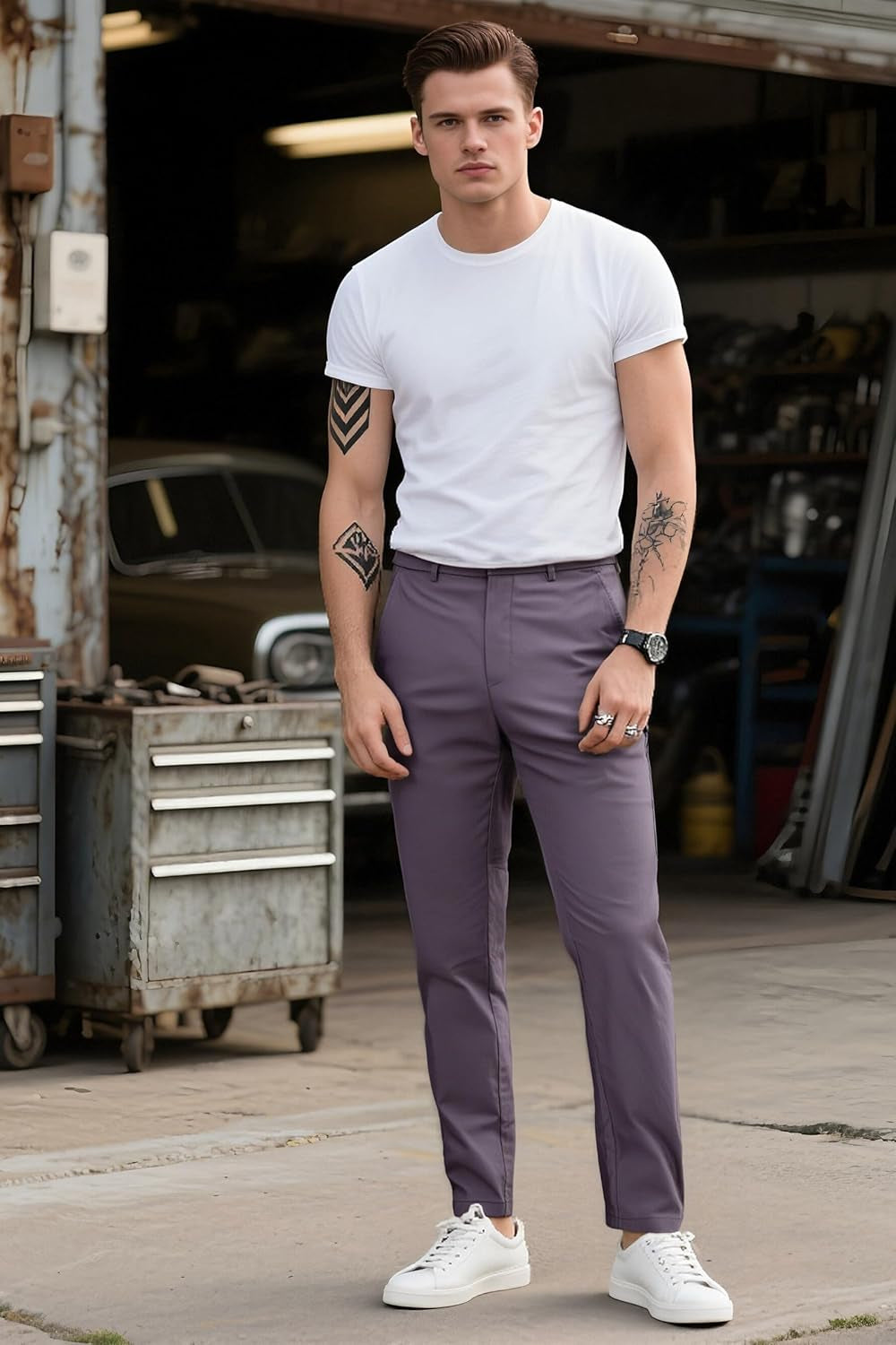 Men’S Slim Fit Khaki Pants Men’S Tapered Chino Pants