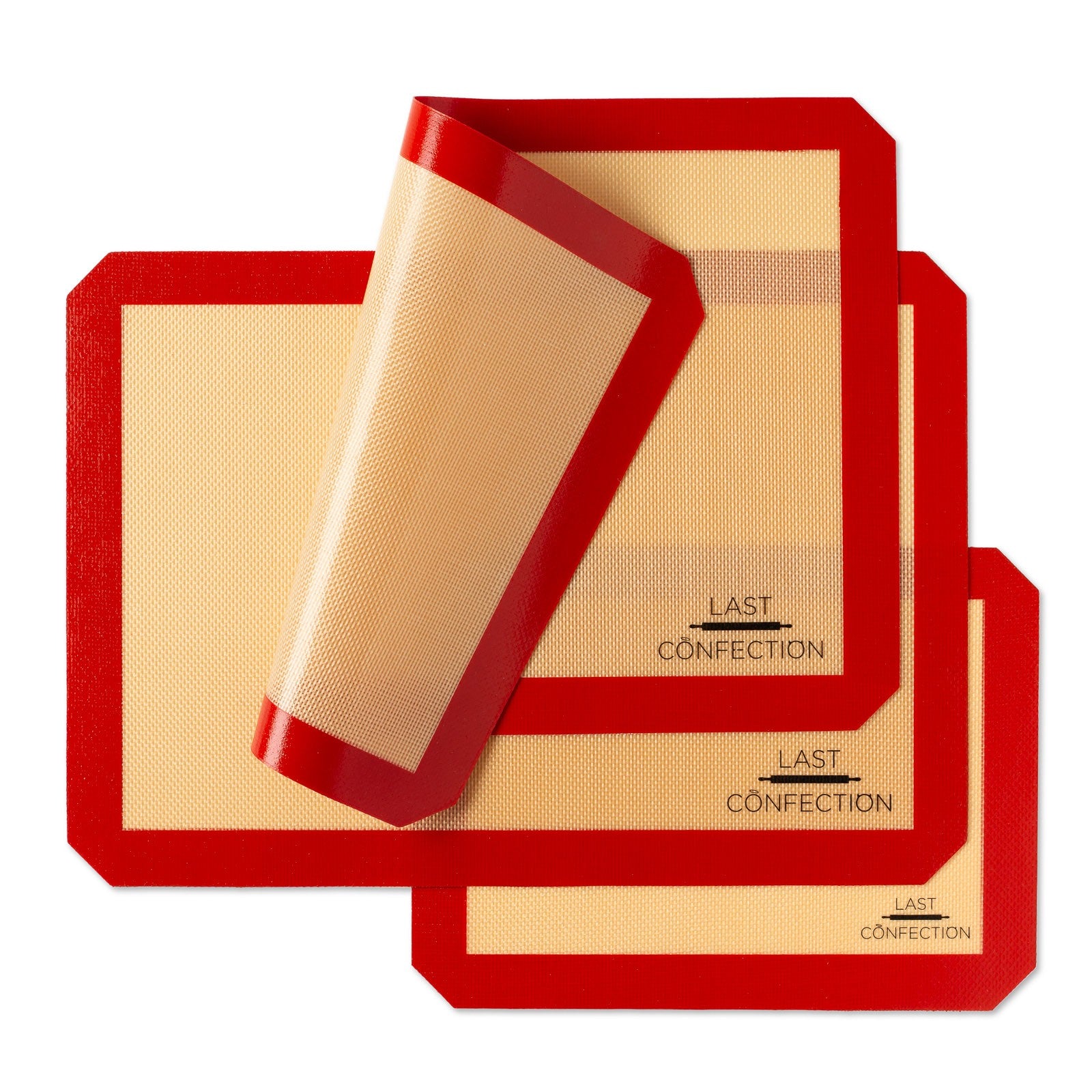 3 Non-Stick Silicone Baking Mats - 1X 1/4 Sheet, 2X 1/2 Sheet Tray Pan Liners